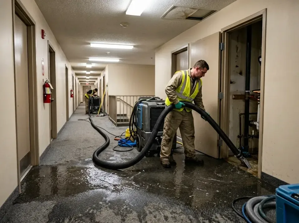 multi-unit-apartment-hallway-f-005 — frequently asked questions, Emergency Burst Pipe Water Extraction & Removal in Broussar…